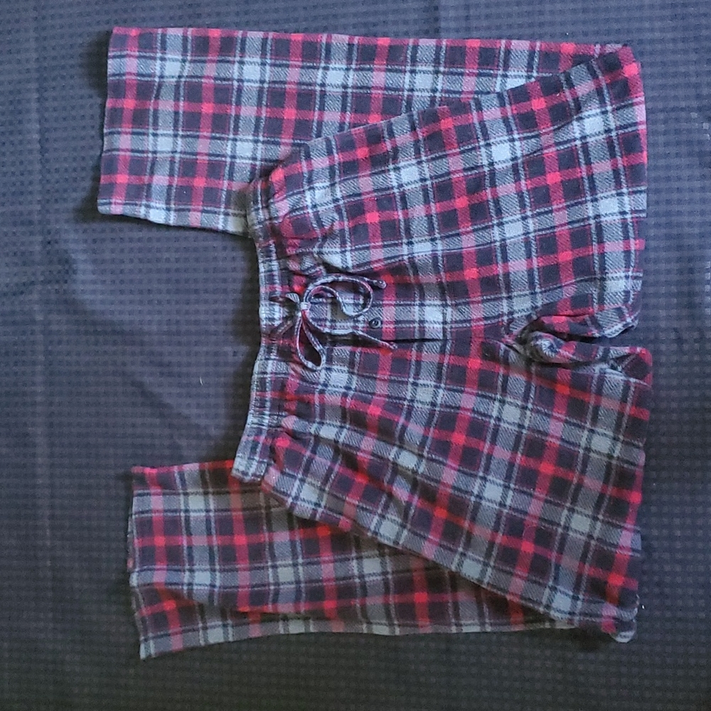 Hanes,  red, grey & black,  medium pajama pants elastic waist with pockets